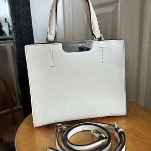 Calvin Klein White Structured Hand Bag